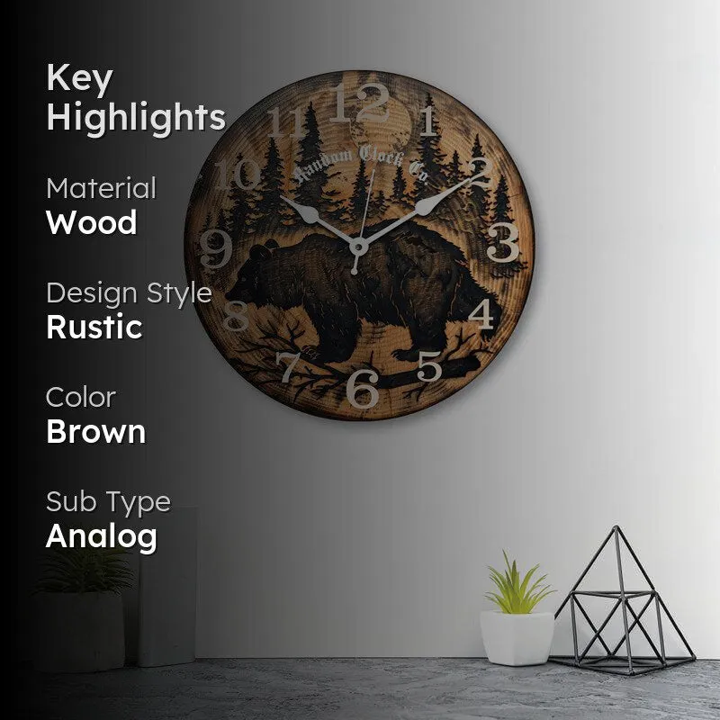 Ratiba Analog Wooden Wall Clock media 2