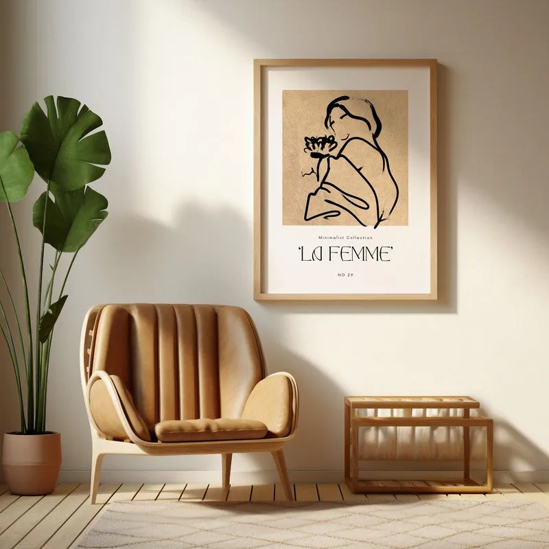 Floral Hush Canvas Wall Painting With Brown Frame media 6