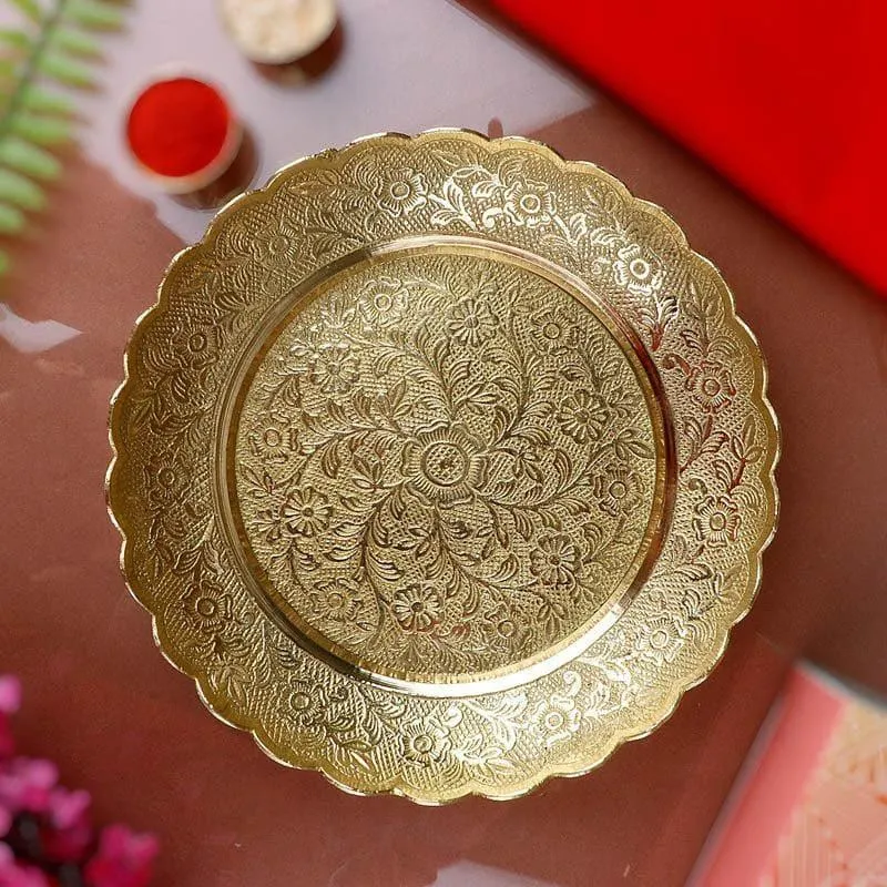Nakashi Brass Pooja Thali media 1