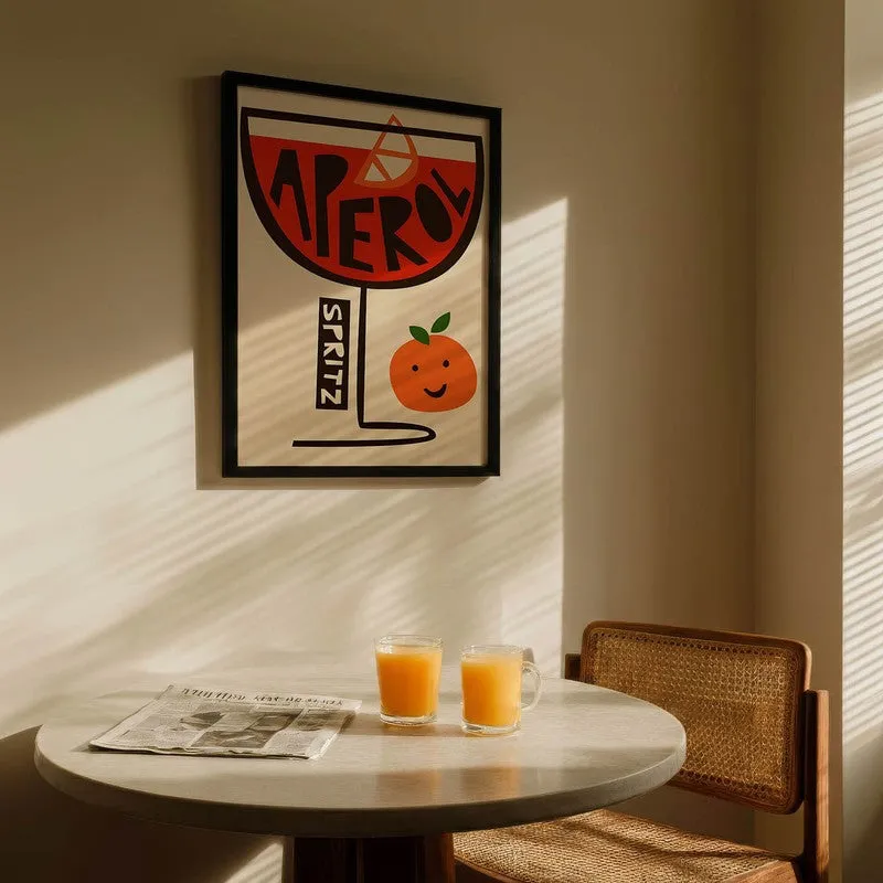 Oramge Aperol Archival Canvas Wall Art - Black media 5
