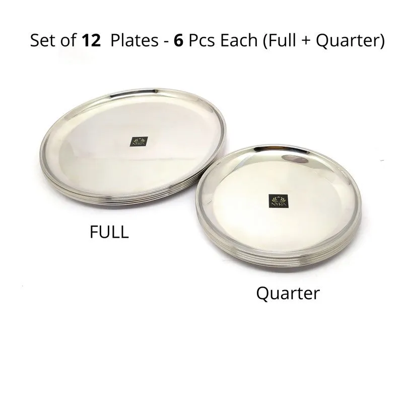 FeastCraft Dining Stainless Steel Dinner Plate - Twelve Piece Set media 9