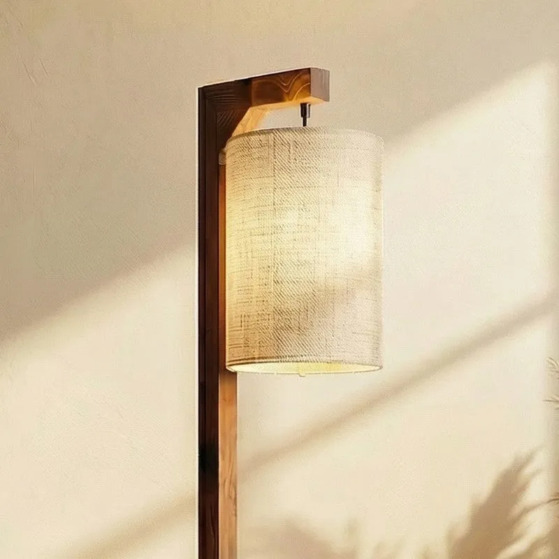 Colchis Wooden Floor Lamp With Fabric Shade media 4