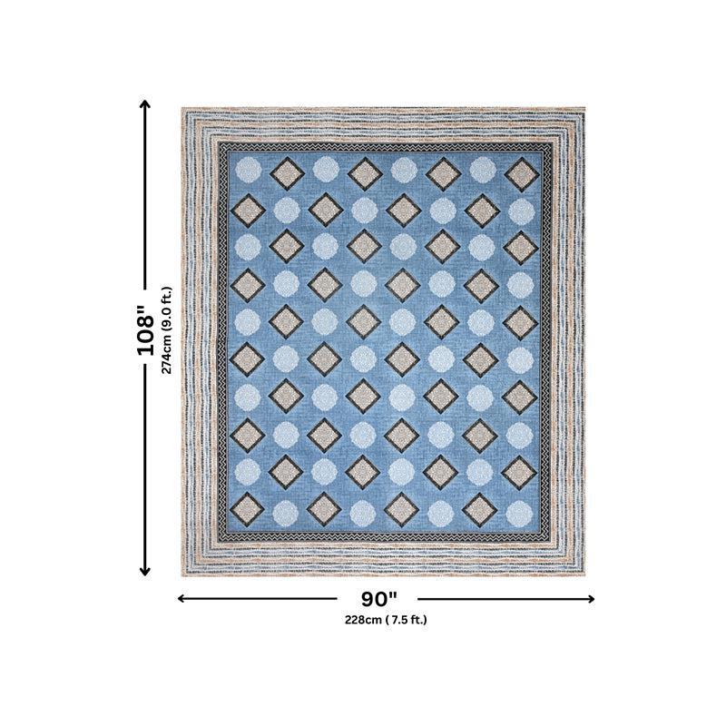 Metro Matrix Geometric Cotton  Bedsheet (Blue) - 140 TC media 6