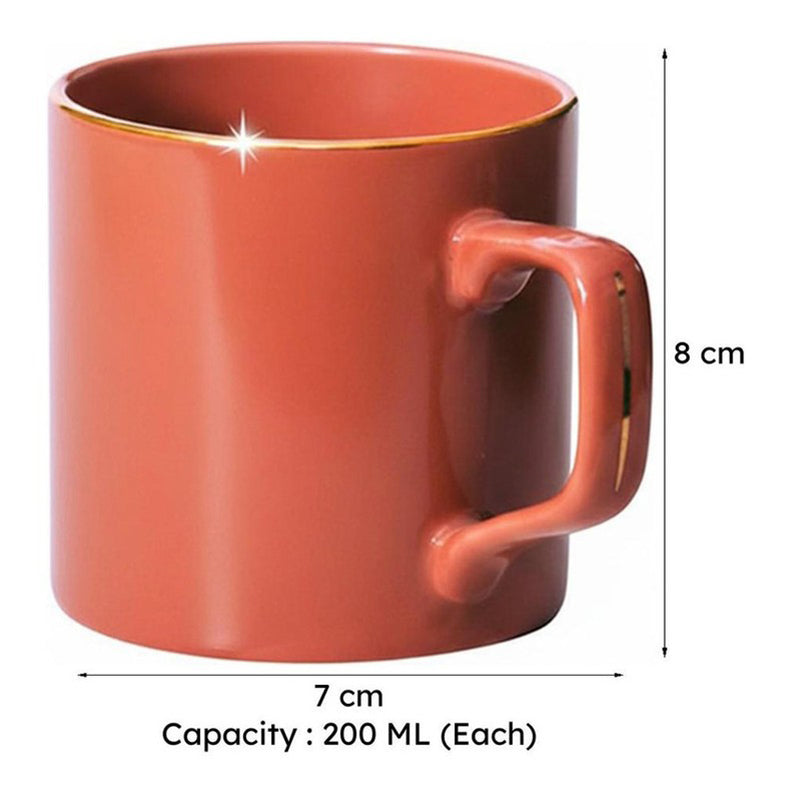 Blaze Porcelain Tea Cup (200 mL Each) -  Set of Six media 5