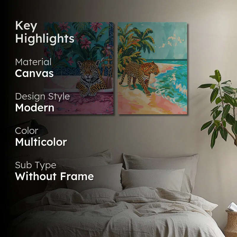 Tropical Prowler Wall Painting - Set Of Two media 2