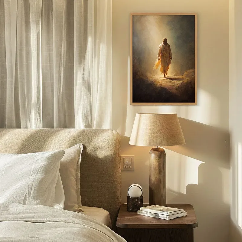 Heavenly Path Archival Paper Wall Painting With Brown Frame media 4