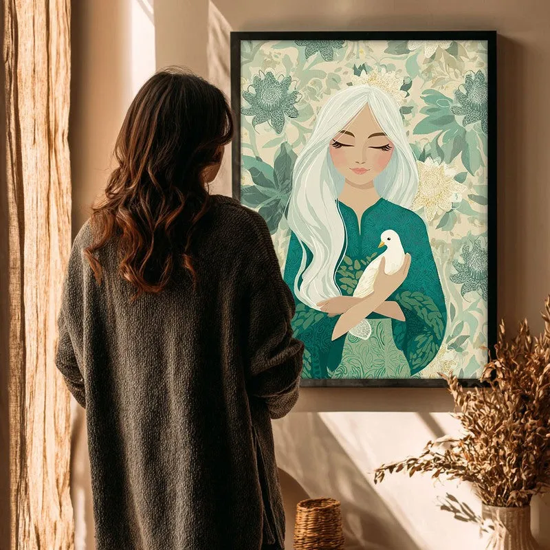 Florwyn Canvas Wall Painting - Black Frame media 4
