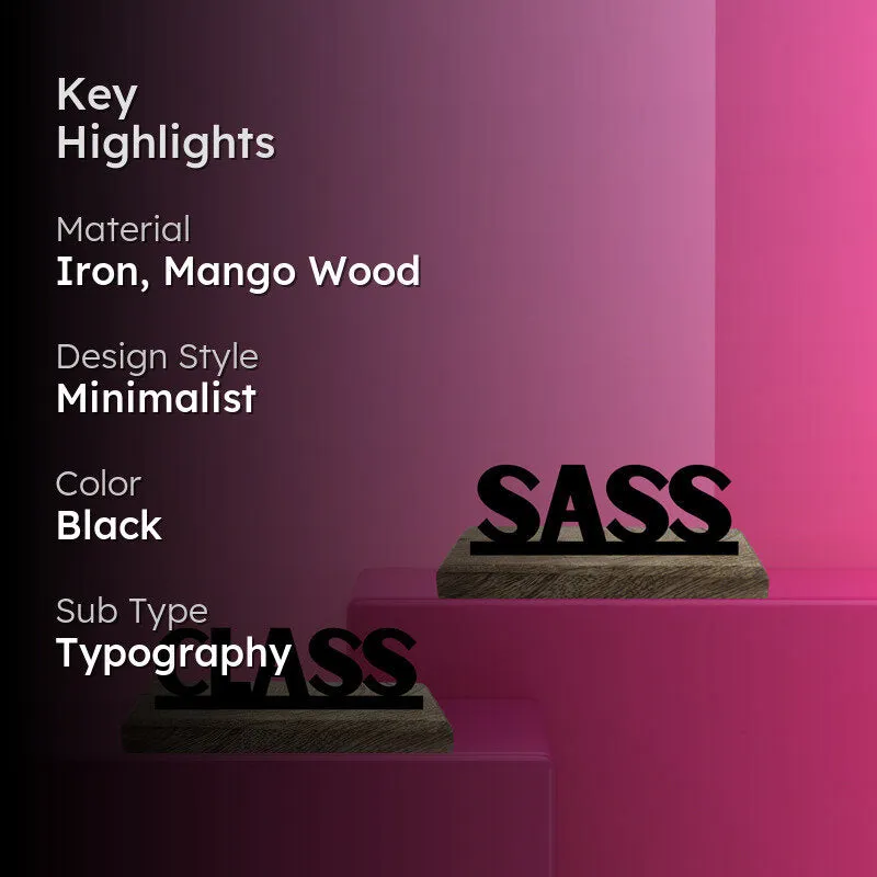 Sass & Class Typography Showpiece - Set Of Two media 2