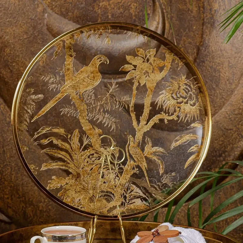 Royal Nest (Wood,Glass) Serving Tray - Set of Two media 3