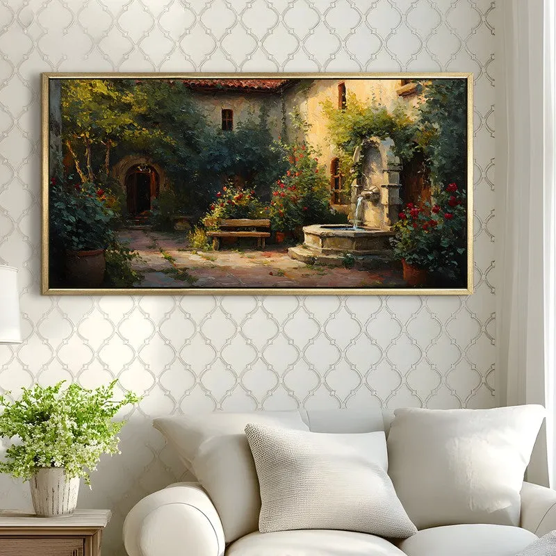 Restful Greens Canvas Wall Painting With Frame media 4