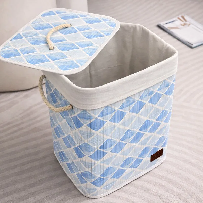 Geometric Bamboo Laundry Basket media 4