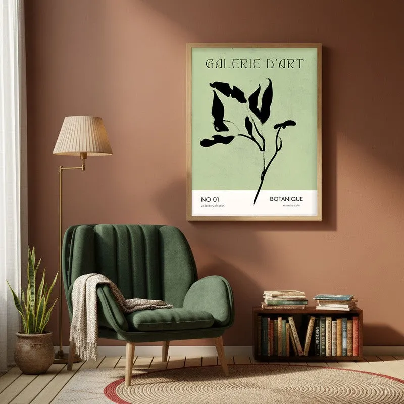 Herbarium Canvas Wall Painting With Brown Frame media 1