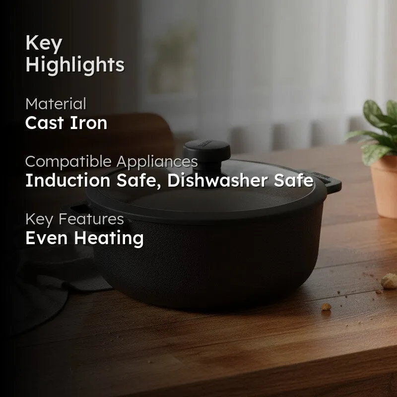 Meyer Cast Iron Cooking Pot with Lid - 4600 mL media 2