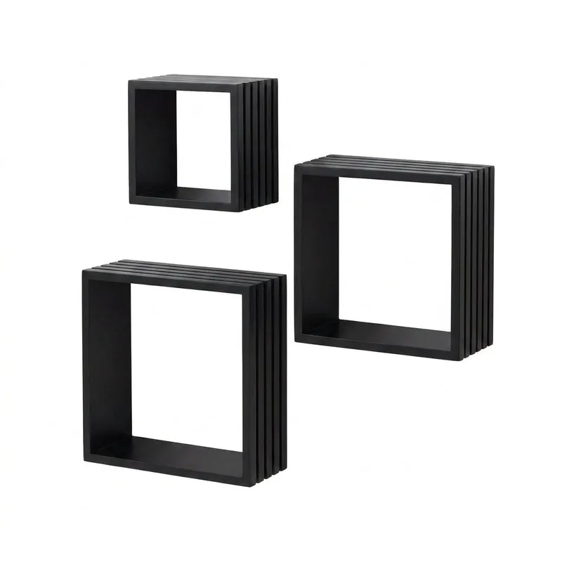 Rustic Reverie Wall Shelf - Black - Set Of Three media 5