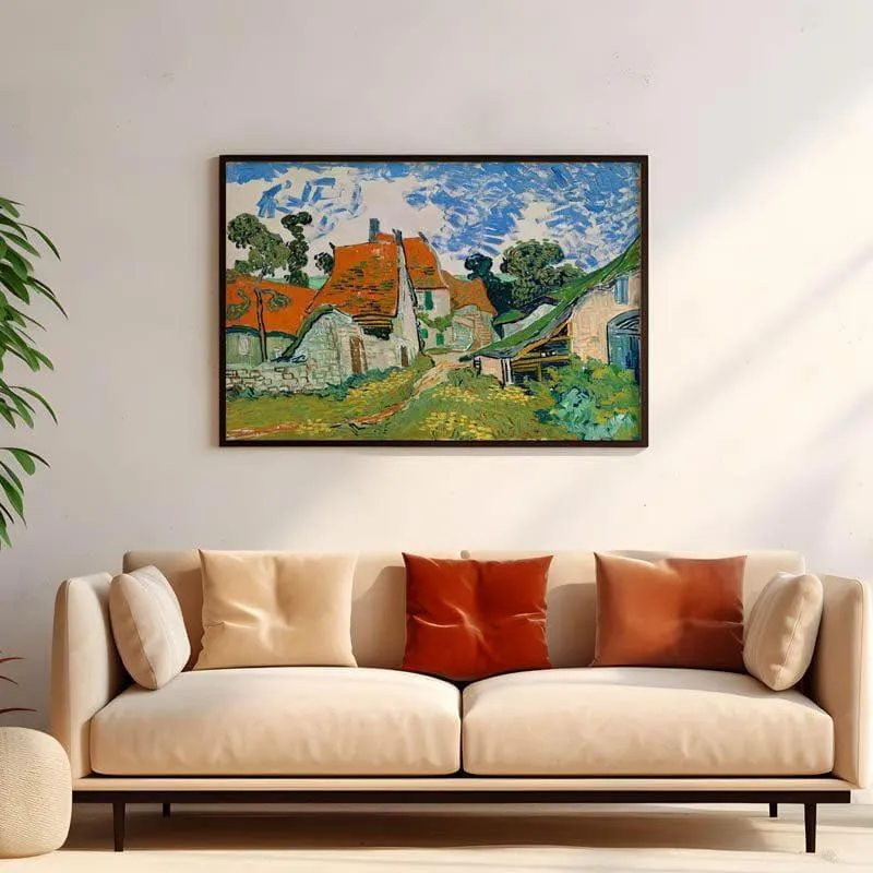 Street In Auvers Sur-Oise By Vincent Van Gogh - Black Frame media 1