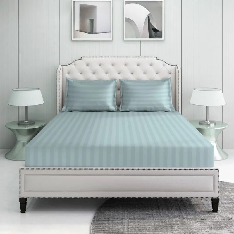 PureLine Cotton Bedsheet (Blue) - 600 TC media 3