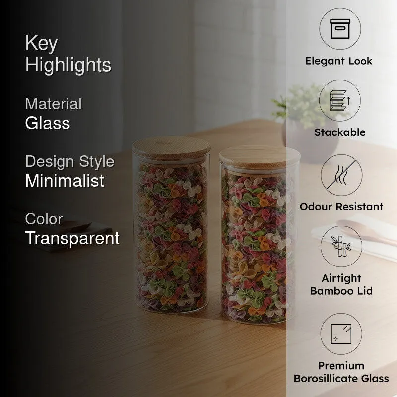 Jarix Glass Jar (1000 mL Each) - Set Of Two - 2