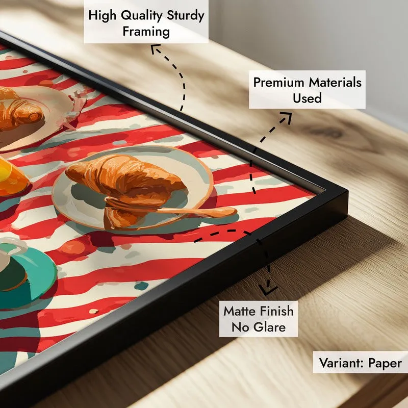 Sunstripe Feast Canvas Wall Painting - Black Frame media 6