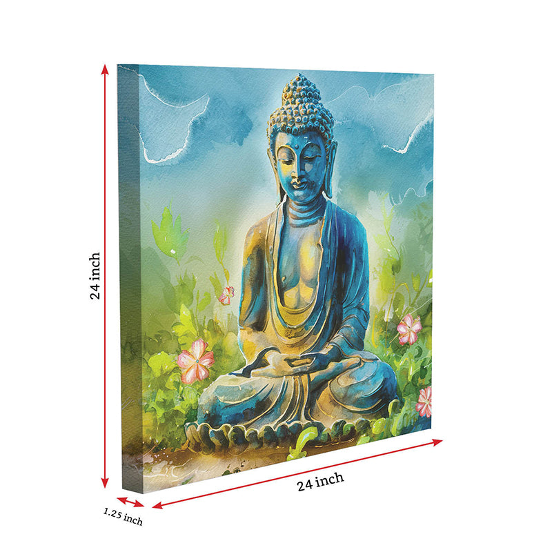 Painted Buddha Canvas Wall Art media 8