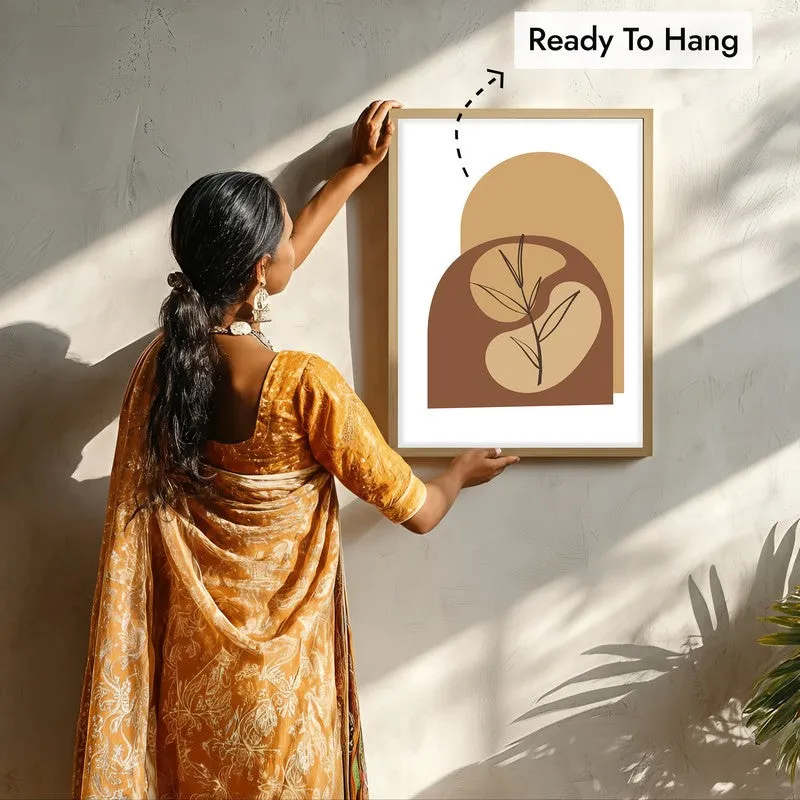 Canyon Leaf Canvas Wall Painting With Brown Frame media 7