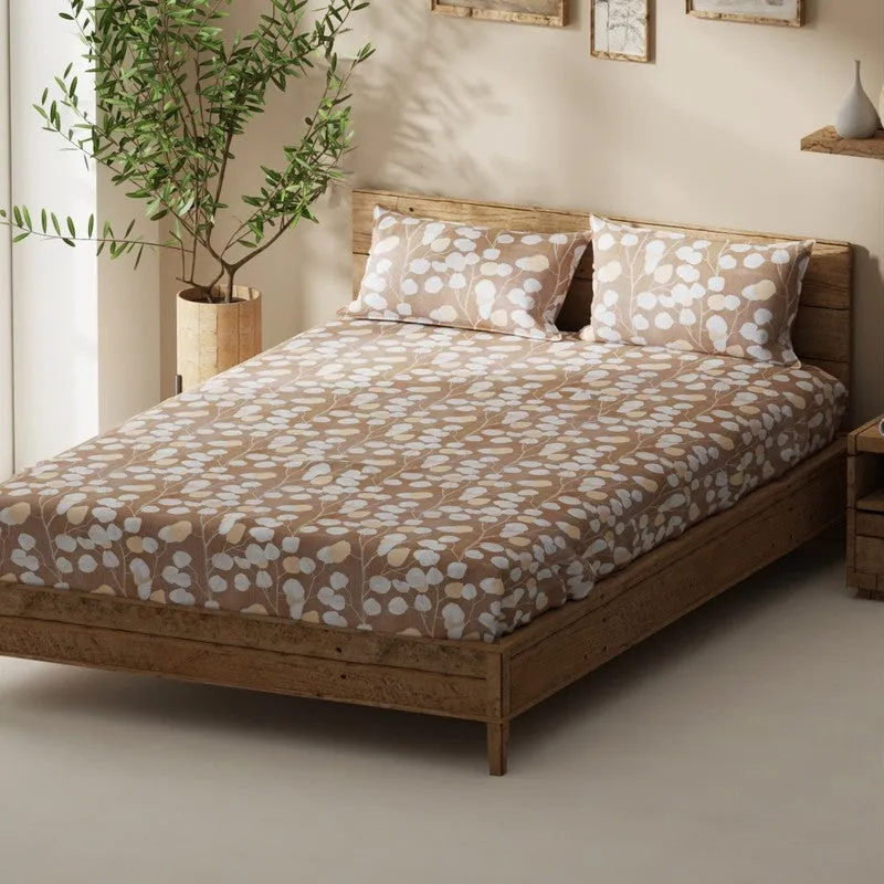 Rivara Bedsheet (Brown) - 115 GSM media 1