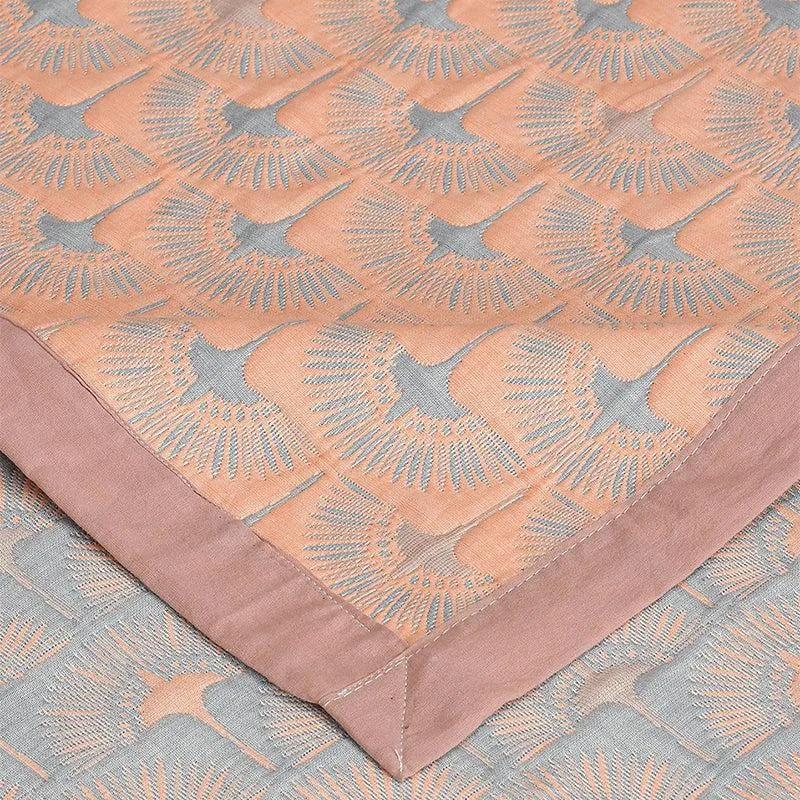 Pyper Geomatric Cotton Dohar (Peach) - 210 GSM media 5