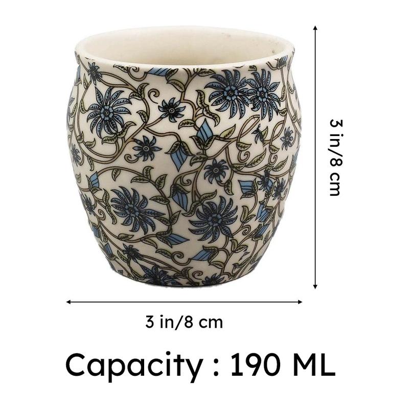 Midnight Blue Dotted Stoneware Kulhad(190 ml) - Set Of Six media 8