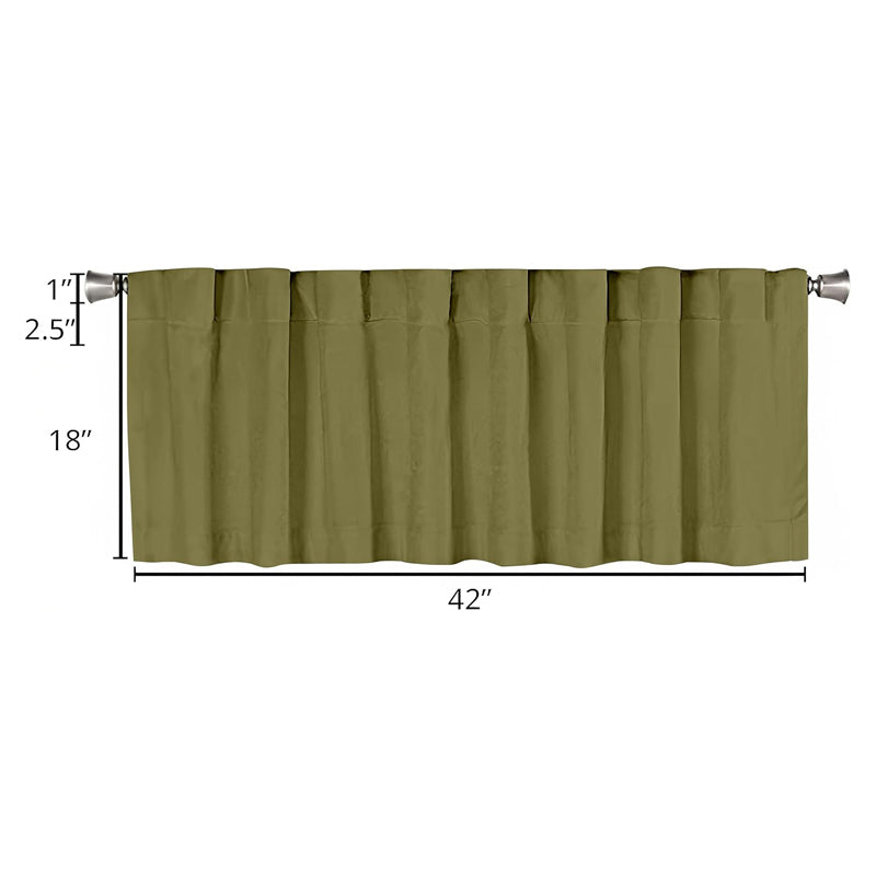 Serein Pleated Curtain Valance (Dark Khaki) - Set Of Two media 8