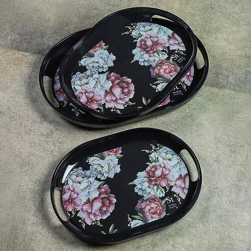Royal Rosa Melamine Serving Tray - Set Of Three media 4