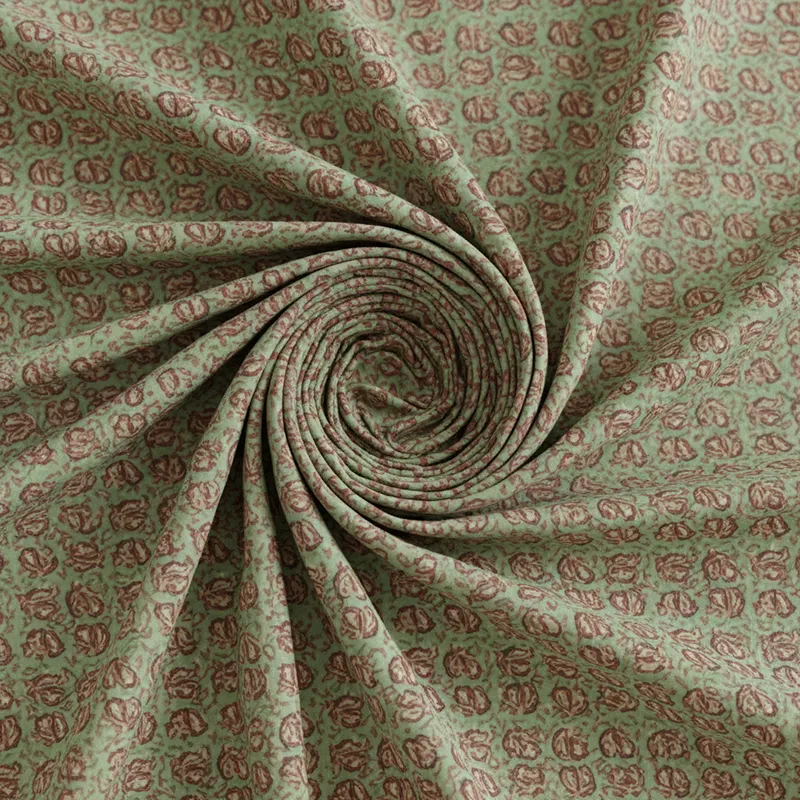 Timeless Motifs Cotton Bedsheet (Peach, Green) - 180 TC media 5