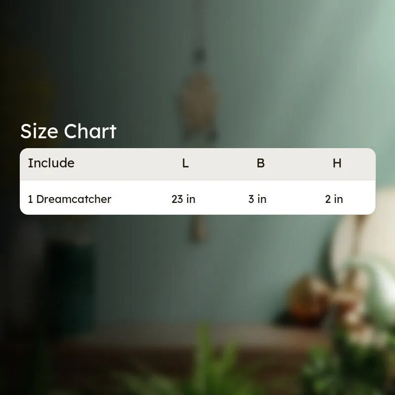Holy Hamsa windchime size chart image