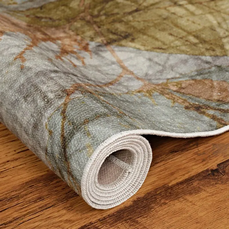 Elrond Abstract Polyester Anti-Skid Carpet - Brown & Blue media 7