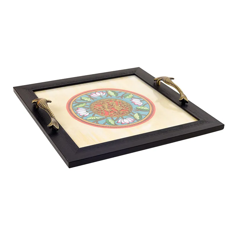 Chitrita Wood & Metal Serving Tray media 3