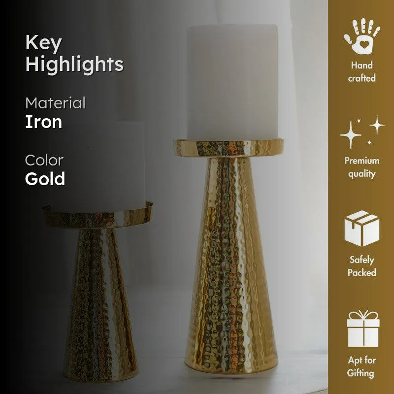 Arwen Hammered Candle Holder - Set Of Two media 2