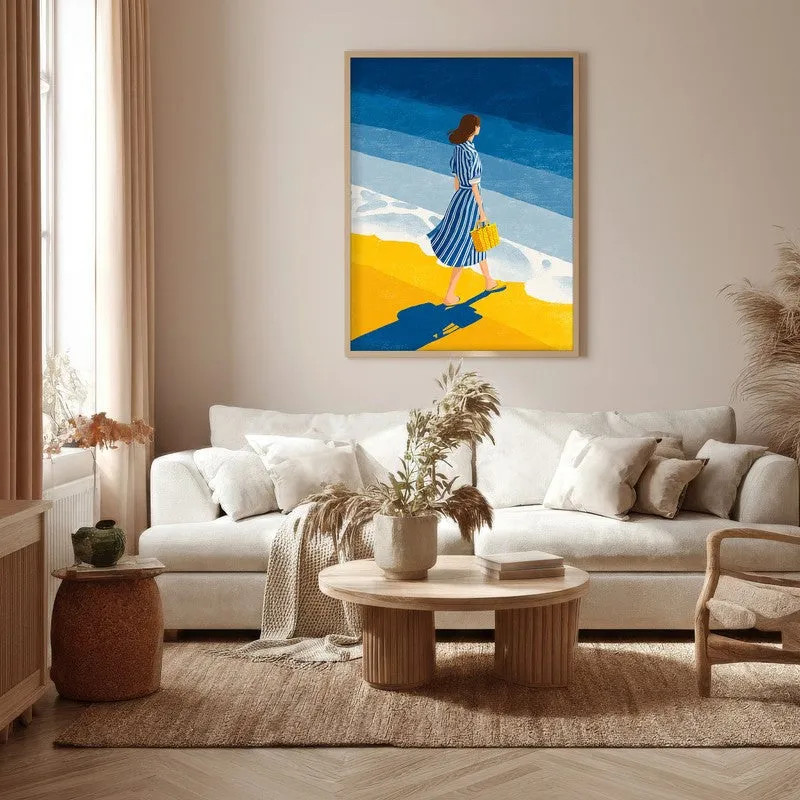 Oceanview Canvas Wall Painting - Brown Frame media 5