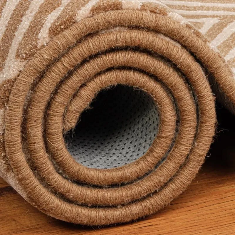 Medon Hand Tufted Geometric Wool & Nylon Carpet - Brown media 6