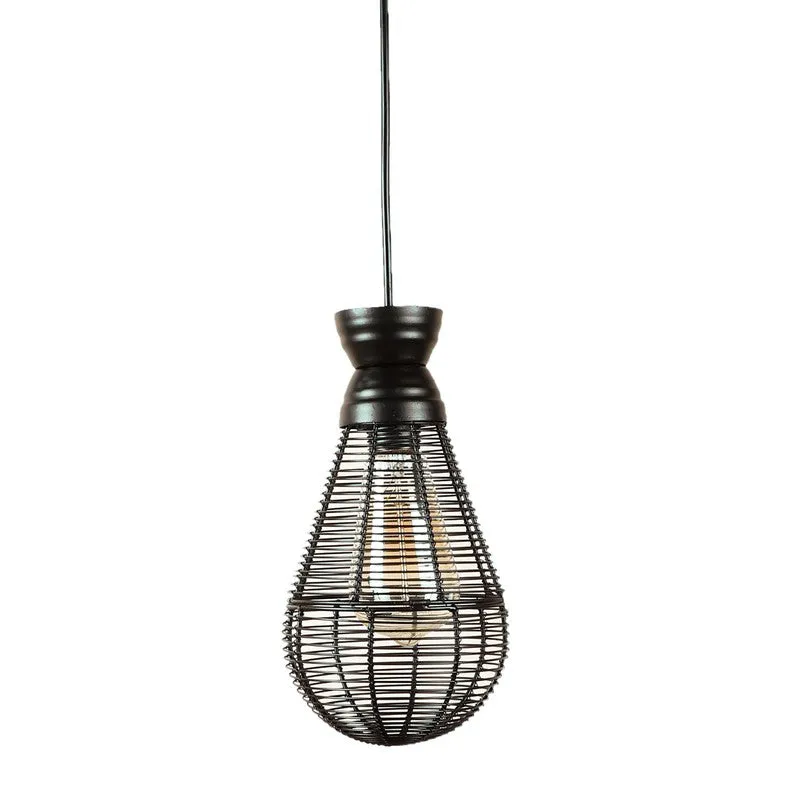 Sleek Black Iron Ceiling Lamp media 5