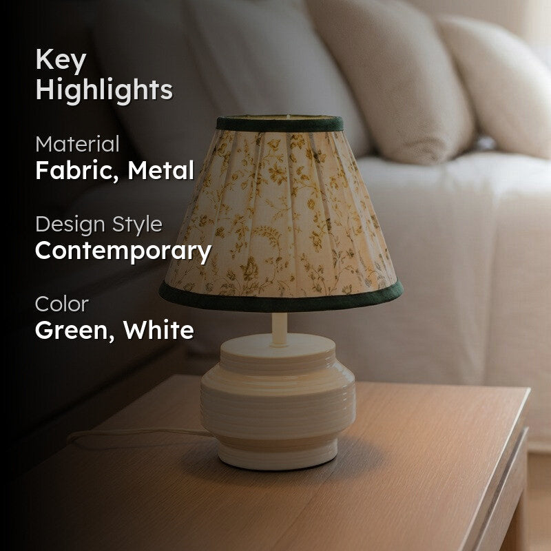 Sienna Accent Fabric Table Lamp - Green media 2