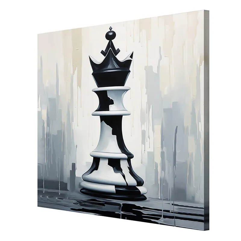Chess King Monochrome Wall Painting media 6