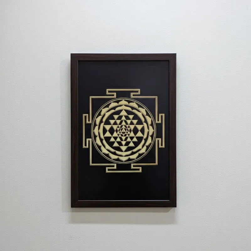 Sacred Geometry & Lotus Wall Painting With Frame - Set Of Three media 7