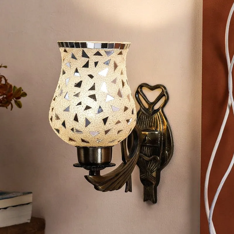 Asta Ziada Mosaic Glass & Metal Wall Lamp media 1