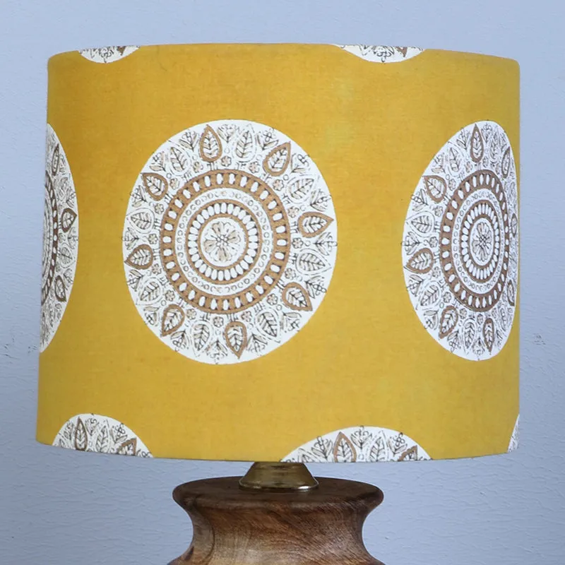 Mandala Merry Palmer Printed Mango Wood Table Lamp - Brown,Yellow,White media 3