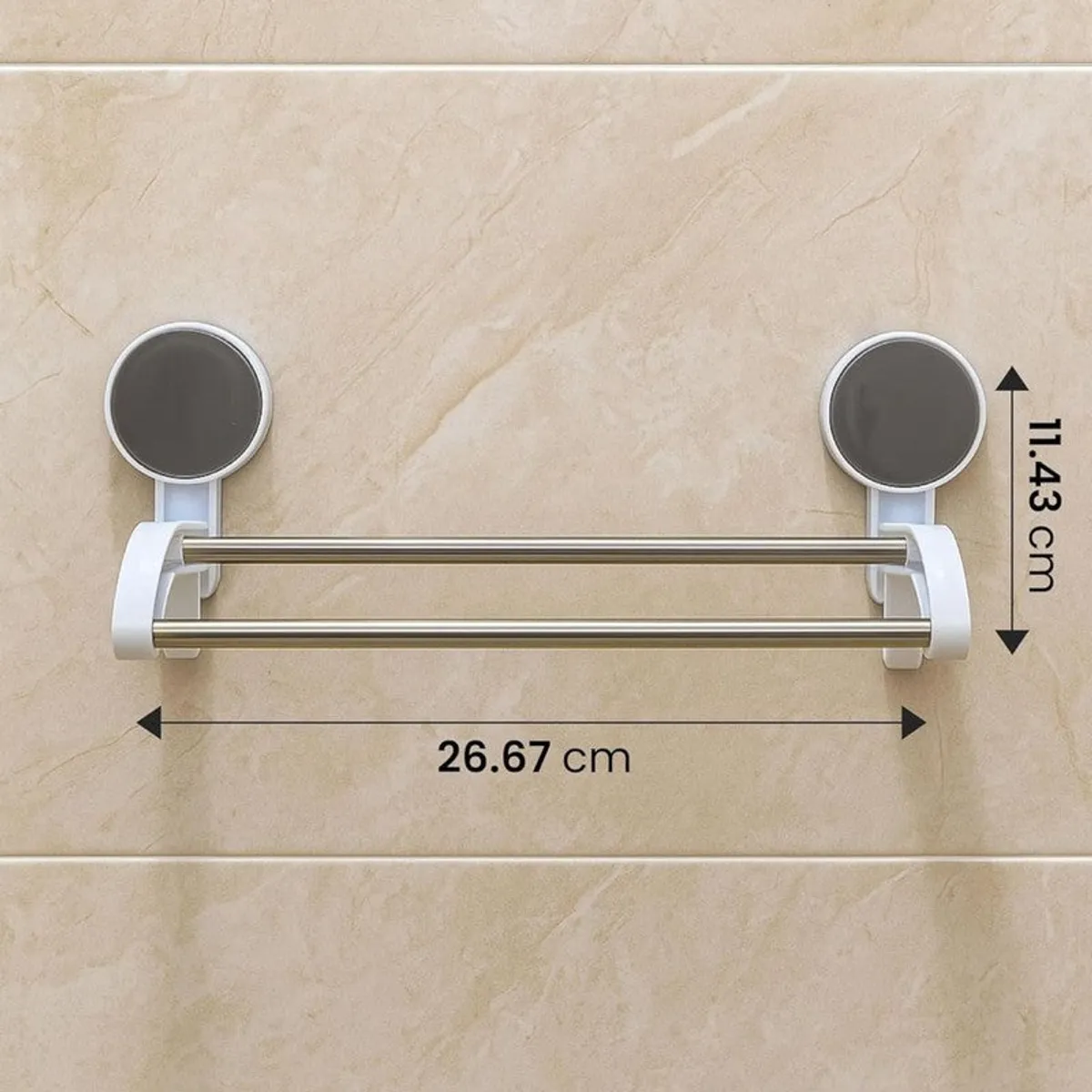 White double bar hanger mounted on a wall