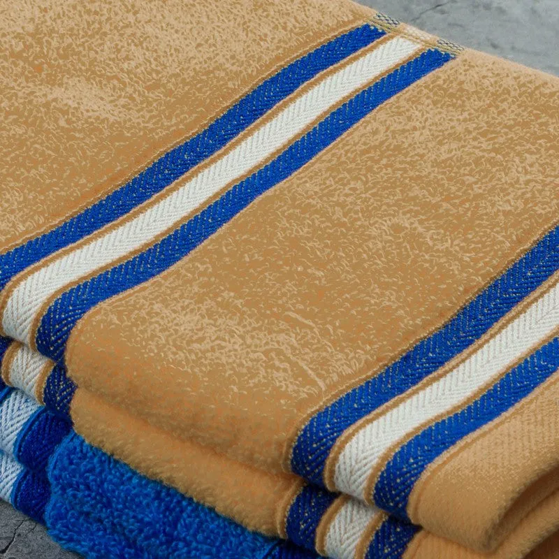 Nautica Dove Dual Down Cotton Hand Towel (Blue & Yellow) - Set Of Four media 5