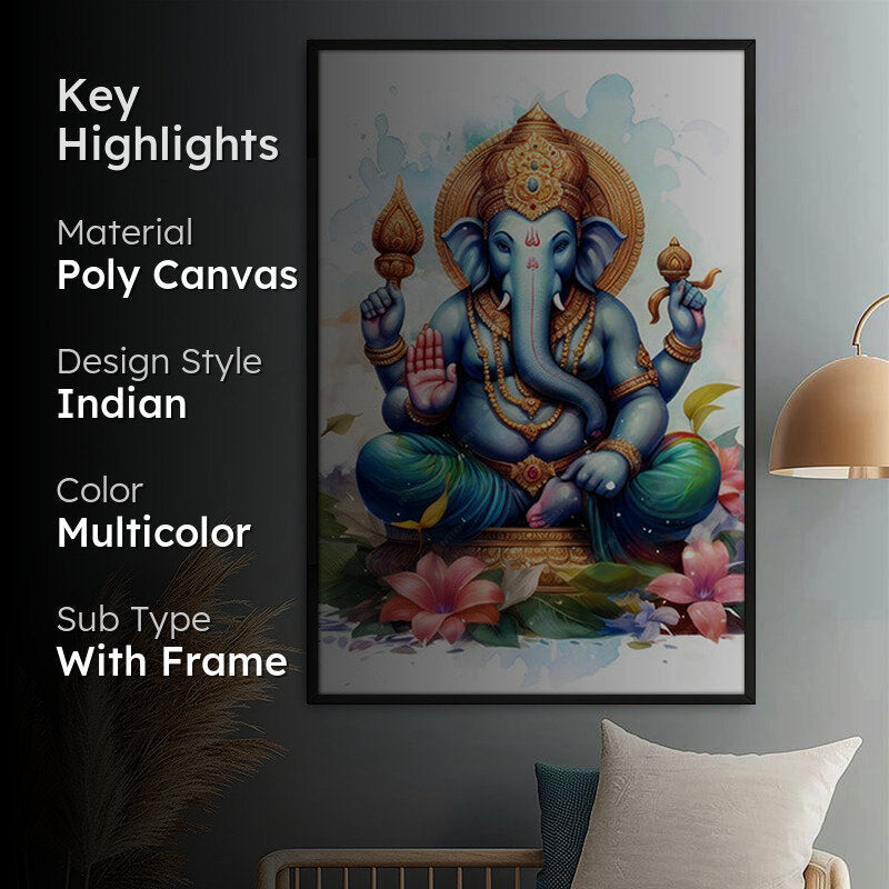 Mystic Ganesha Wall Painting With Frame media 2
