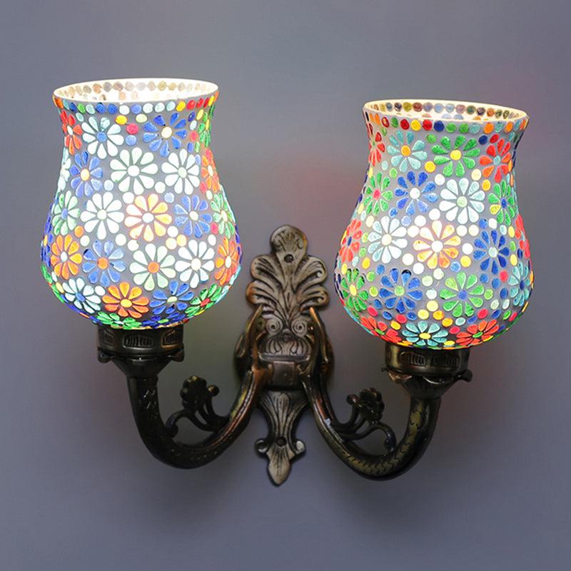 Ervo Twinner Mosaic Glass & Metal Wall Lamp