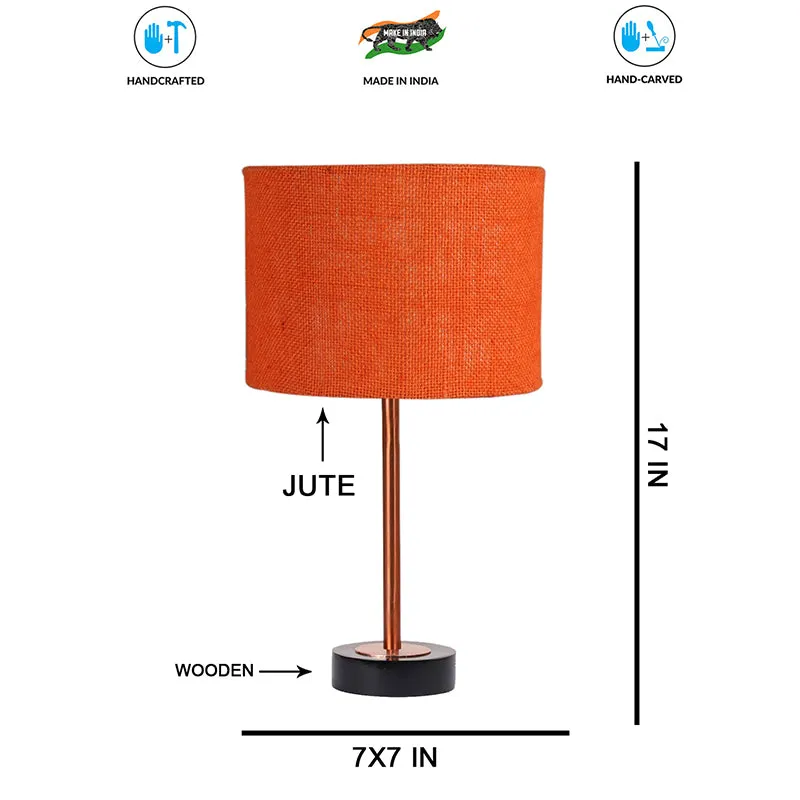 Sienna I Rodin Wooden Table Lamp - Orange,Copper,Black media 7
