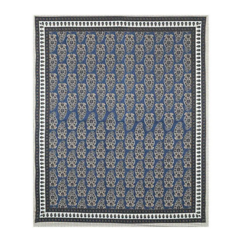 Floray Cotton Bedsheet (Blue,White) - 240 TC media 5