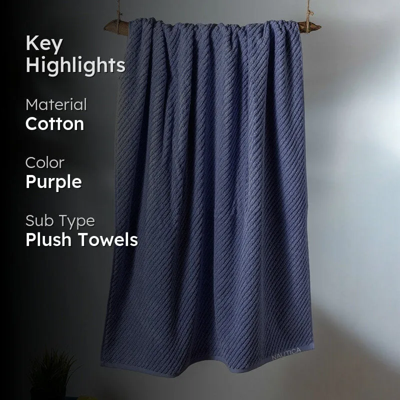 Nautica Riviera Soft Cotton Bath Towel - Light Blue media 2