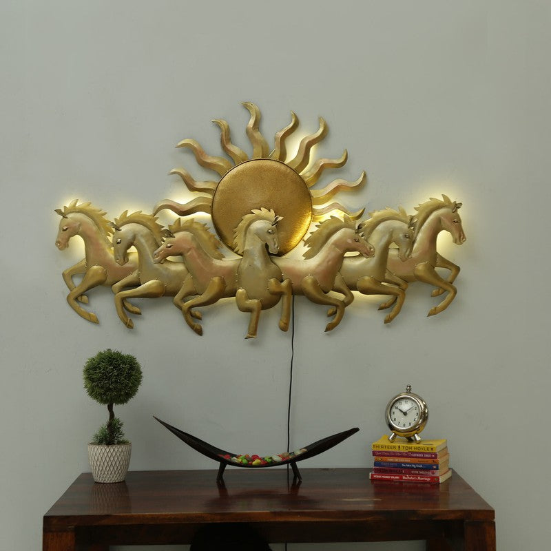 Seven Horses Sun Iron Wall Accents media 3